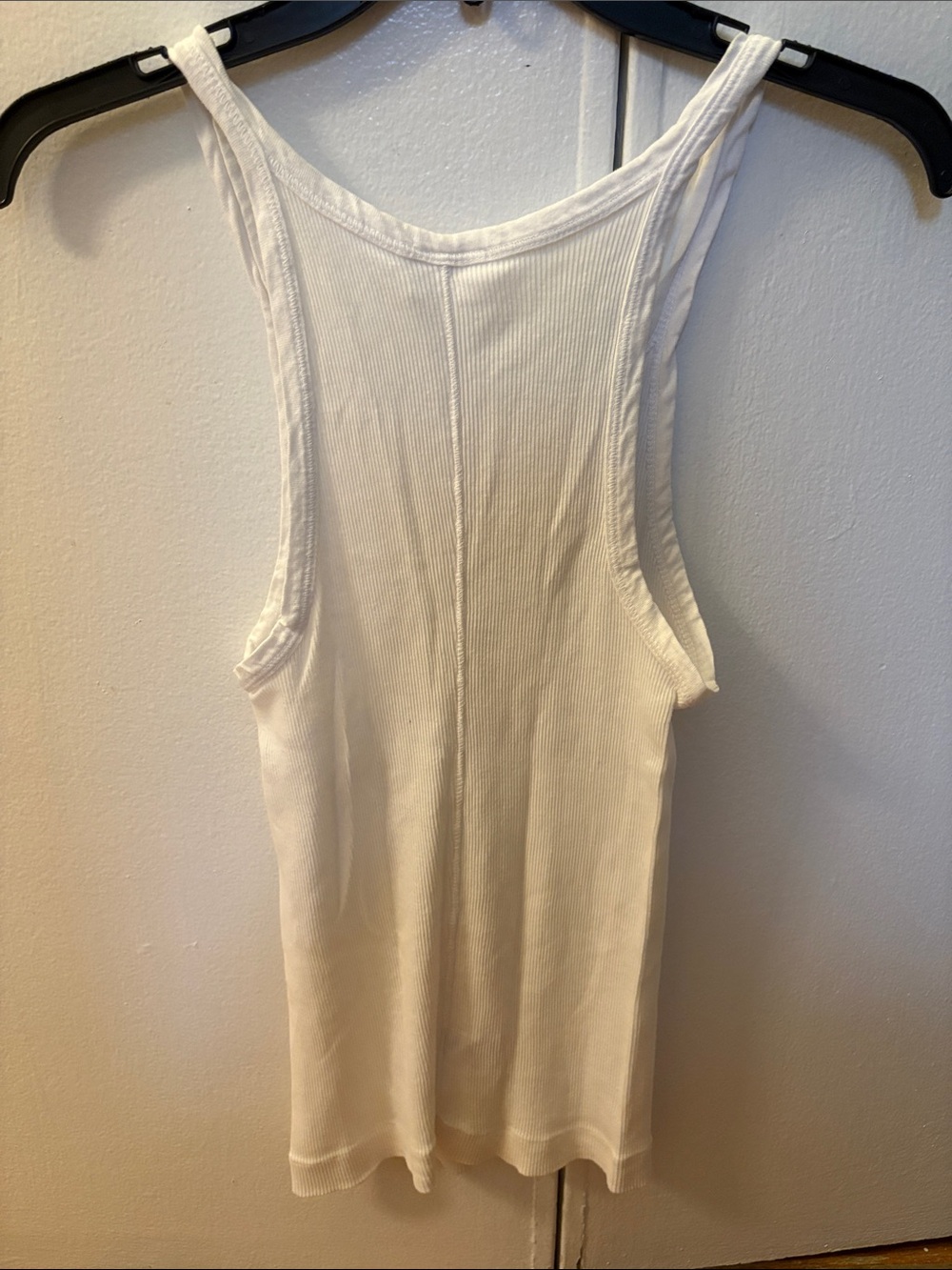 Re/Done White Ribbed Ribbed Tank Size Large - Picture 3 of 4